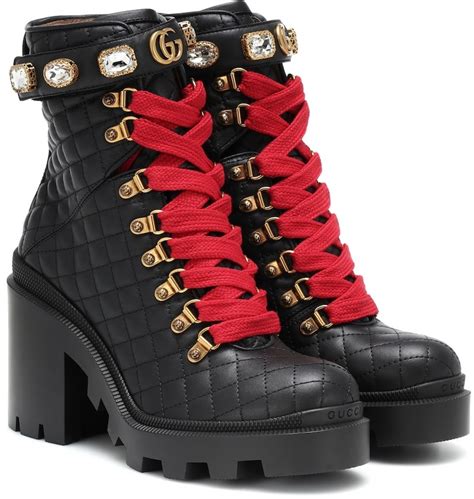 gucci trip leather ankle boots women|gucci boots thigh high.